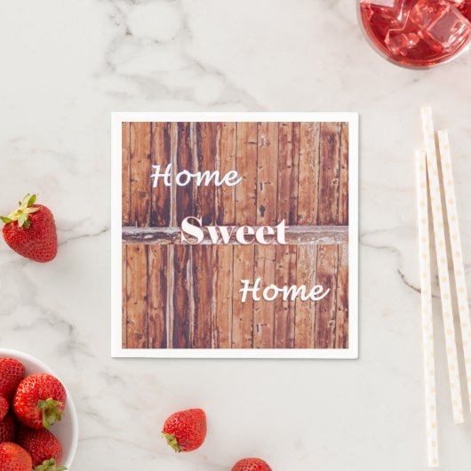 Serviette En Papier Papier, Bois Maison Sweet Home (En situation)