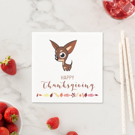 Serviette En Papier Papier Bon thanksgiving Chihuahua serviettes (En situation)