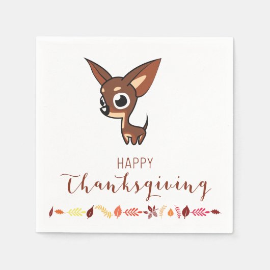 Serviette En Papier Papier Bon thanksgiving Chihuahua serviettes (Devant)