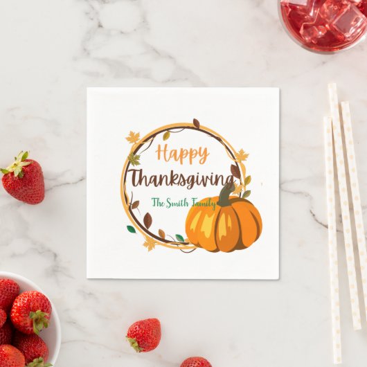 Serviette En Papier Papier bon thanksgiving couronne Napkin (En situation)