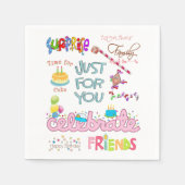 Serviette En Papier Papier, Bonne famille d'amis d'anniversaire (Devant)