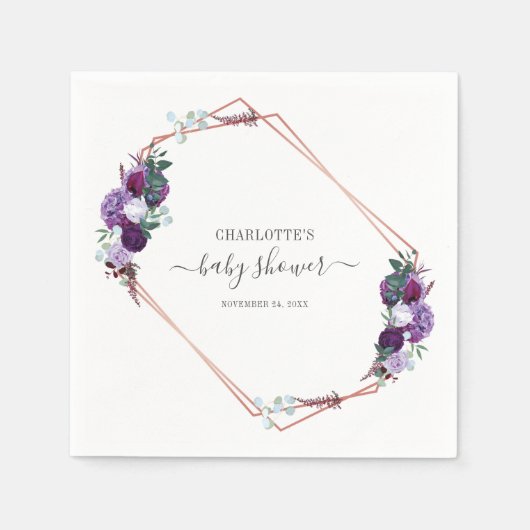 Serviette En Papier Papier botanique à script floral (Devant)