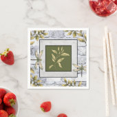 Serviette En Papier Papier Botanique Dragonfly Napkin (En situation)