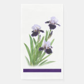 Serviette En Papier Papier botanique fleuri Iris Trio violet (Devant)