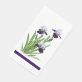 Serviette En Papier Papier botanique fleuri Iris Trio violet (Coin)