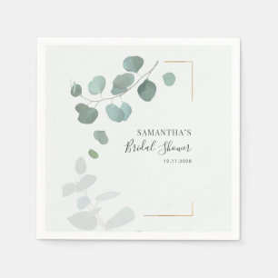 Serviette En Papier Papier botanique géométrique à motif d'eucalyptus