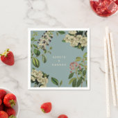 SERVIETTE EN PAPIER PAPIER BOTANIQUE NAPKIN-DUCK EGG BLEU (En situation)