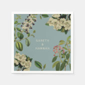 SERVIETTE EN PAPIER PAPIER BOTANIQUE NAPKIN-DUCK EGG BLEU (Devant)