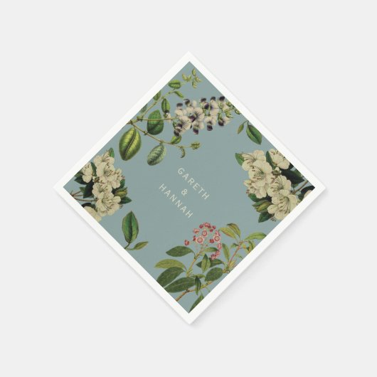 SERVIETTE EN PAPIER PAPIER BOTANIQUE NAPKIN-DUCK EGG BLEU (Coin)