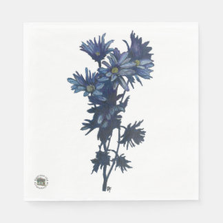 Serviette En Papier Papier Bouquet bleu Napkin