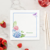 Serviette En Papier Papier Bouquet Hydrangea Napkin (En situation)