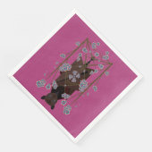 Serviette En Papier Papier Boysenberry Fox volante (Coin)