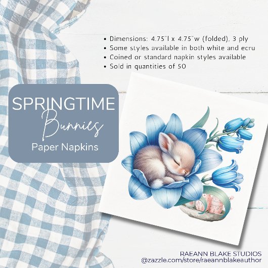 Serviette En Papier Papier "Bunnies Springtime" Napkin