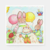 Serviette En Papier Papier Bunny Anniversaire (Devant)