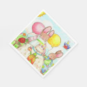 Serviette En Papier Papier Bunny Anniversaire (Coin)