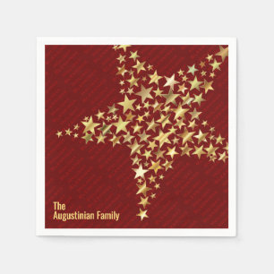 Serviette En Papier Papier BURGUNDY Gold Stars personnalisé