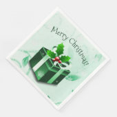 Serviette En Papier Papier cadeau de Noël vert Napkin (Coin)