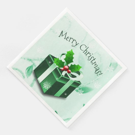 Serviette En Papier Papier cadeau de Noël vert Napkin (Coin)