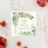 Serviette En Papier Papier-cadre Rose aquarelle (En situation)