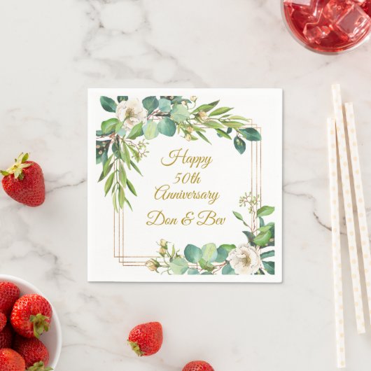 Serviette En Papier Papier-cadre Rose aquarelle (En situation)