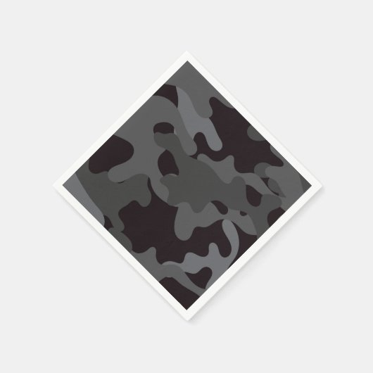Serviette En Papier Papier camouflage noir et gris (Coin)