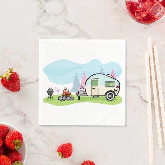 Serviette En Papier Papier Camper de style vintage