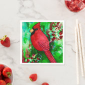 Serviette En Papier Papier cardinal rouge Papier à serviettes Aquarell (En situation)