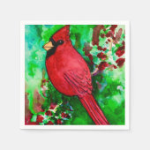 Serviette En Papier Papier cardinal rouge Papier à serviettes Aquarell (Devant)