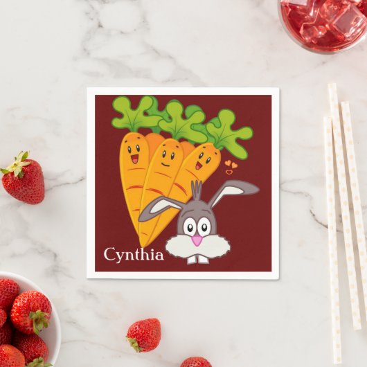 Serviette En Papier Papier, Carottes Rabbit (En situation)