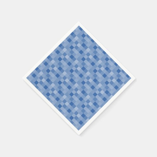 Serviette En Papier Papier carré motif en pixel bleu (Coin)