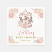 Serviette En Papier Papier carrousel magique rose et or Napkin (Devant)