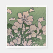 Serviette En Papier Papier Cascade en fleurs roses Napkin (Devant)