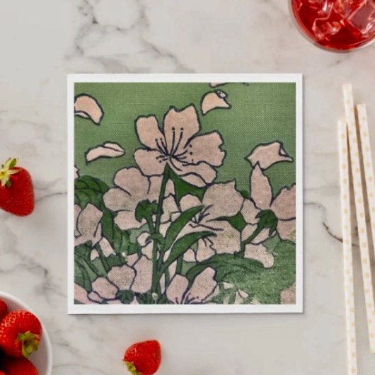 Serviette En Papier Papier Cascade en fleurs roses Napkin