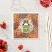 Serviette En Papier Papier Chat Automne (En situation)