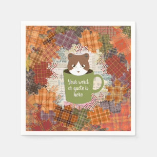 Serviette En Papier Papier Chat Automne