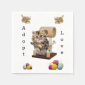 Serviette En Papier Papier, Chat Kitten Condo Adopter l'amour (Devant)