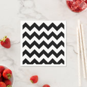 Serviette En Papier Papier Chevron noir et blanc (En situation)