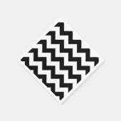 Serviette En Papier Papier Chevron noir et blanc (Coin)