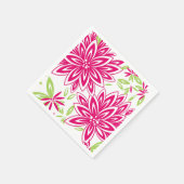 SERVIETTE EN PAPIER PAPIER CHIC NAPKIN_LOVELY CHAUD ROSE/VERT FLORAL (Coin)