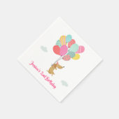 Serviette En Papier Papier Chien Puppy serviettes Ballons Pawty Fille  (Coin)