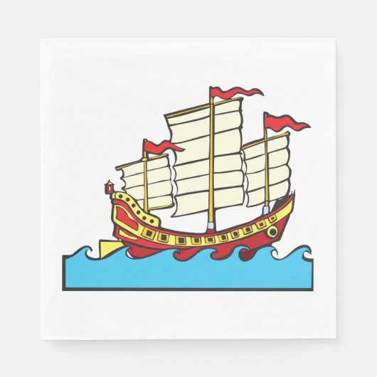Serviette En Papier Papier chinois de voilier (Devant)