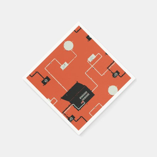 Serviette En Papier Papier Circuits électriques (Coin)