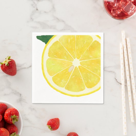 Serviette En Papier Papier citron frais Napkin (En situation)