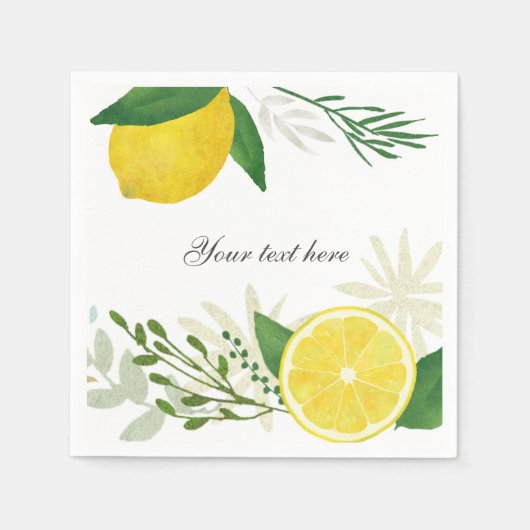 Serviette En Papier Papier citron frais Napkin (Devant)