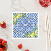 Serviette En Papier Papier citron méditerranéen Napkin (En situation)