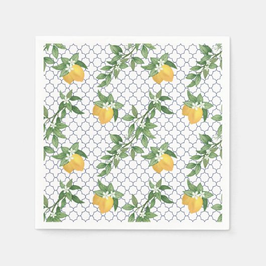Serviette En Papier Papier citron méditerranéen Napkin (Devant)