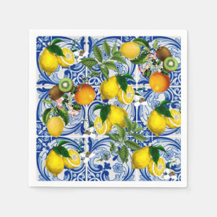 Serviette En Papier Papier citron méditerranéen Napkin