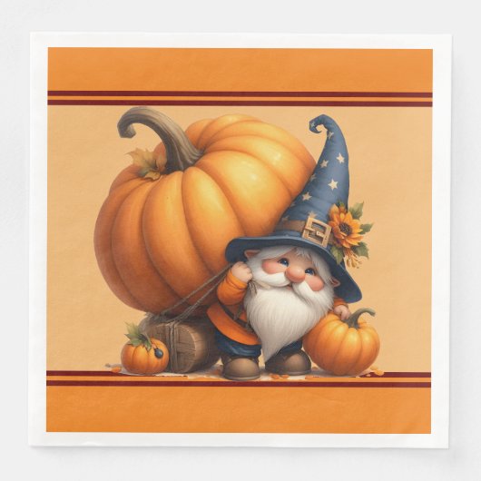 Serviette En Papier Papier Citrouille automne Napkin (Devant)