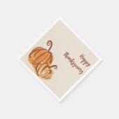 Serviette En Papier Papier Citrouille bon thanksgiving aquarelle (Coin)