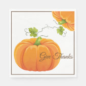 Serviette En Papier Papier Citrouille d'action de grâces (Devant)